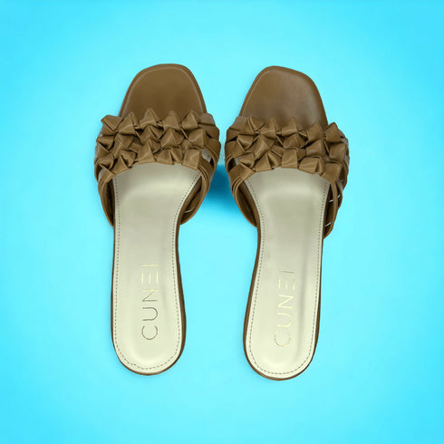 Tan Barbed Heels - cunei